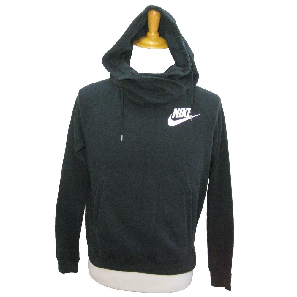 NIKE Boy's (Size Medium) Black Athletic Hoodie Hooded Logo Sweatshirt Pockets